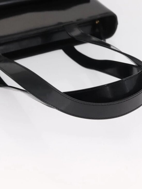 GUCCI Tote Bag Patent leather Black Gold Auth - Picture 10 of 16